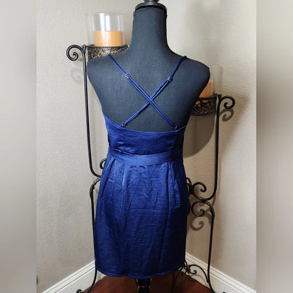 Angel Biba Navy Wrap Mini Dress. NWT, Size XS - Picture 2 of 7